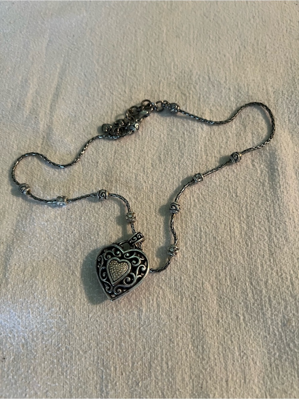 Brighton Reno Heart Necklace with Filigree Accents